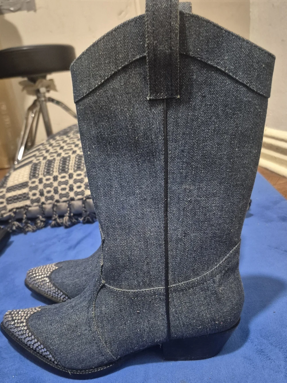 Western-Style Women Denim Boots LAKOTA - Blue